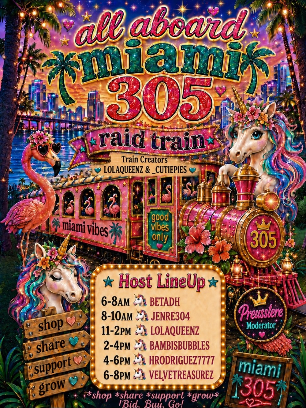 LOLAQUEENZ🦄MIAMI 305 RAID TRAIN🚂MARATHON